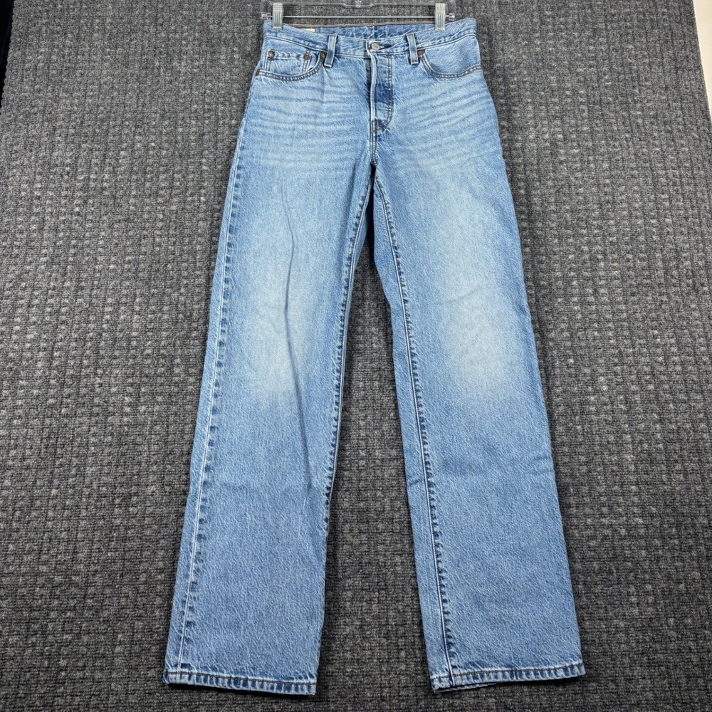 Levis 501 Premium Original Fit Straight Leg Jeans 27 Light Blue Denim A8421-0002